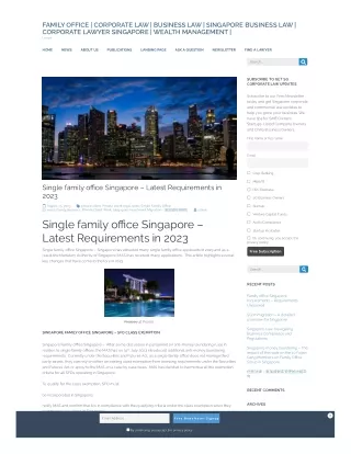 Single family office Singapore – Latest Requirements in 2023