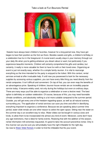 take a look at fun bounces rental