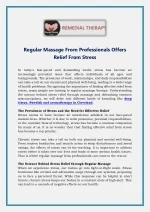 Regular Massage From Professionals Offers Relief From Stress - slide 1