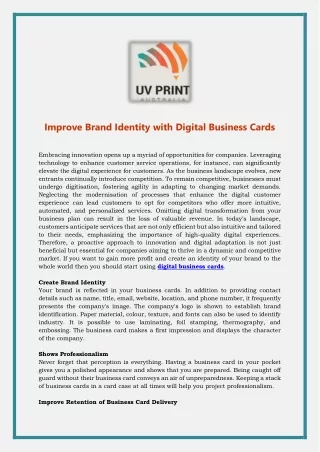 Improve Brand Identity with Digital Business Cards