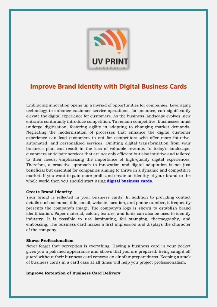 improve brand identity with digital business cards