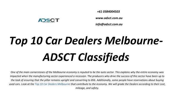 top 10 car dealers melbourne adsct classifieds