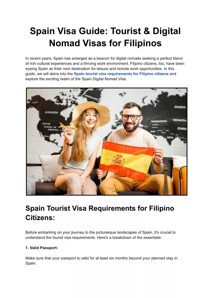 spain visa guide tourist digital nomad visas