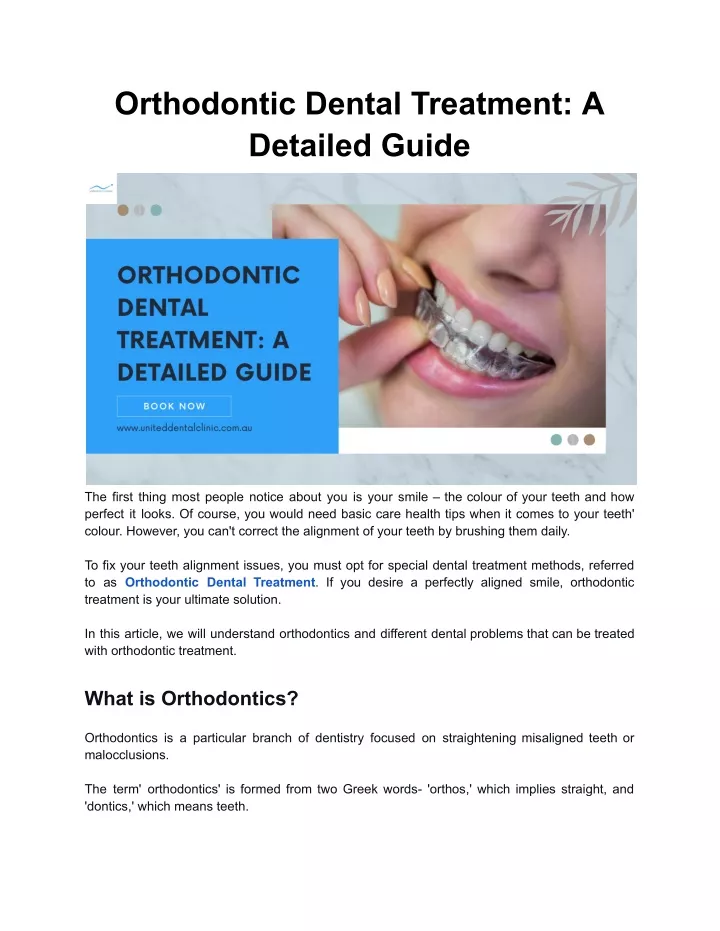 orthodontic dental treatment a detailed guide