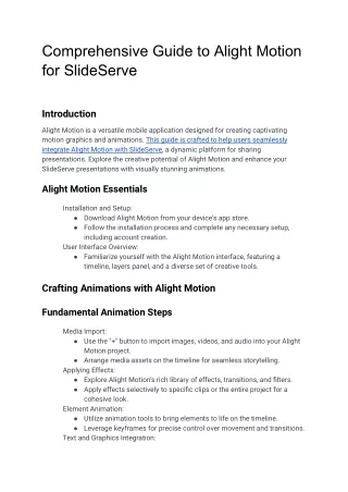 Comprehensive Guide to Alight Motion for SlideServe