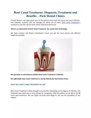 Root Canal Treatment - Diagnosis and Benefits - Park Dental Clinic