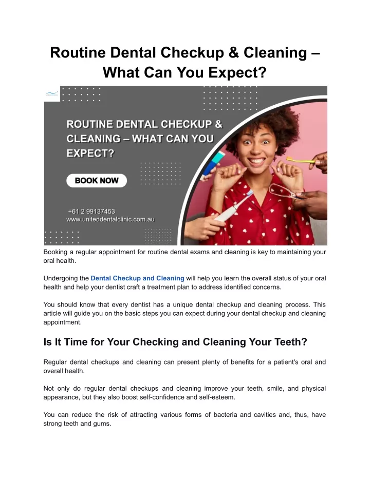 routine dental checkup cleaning what