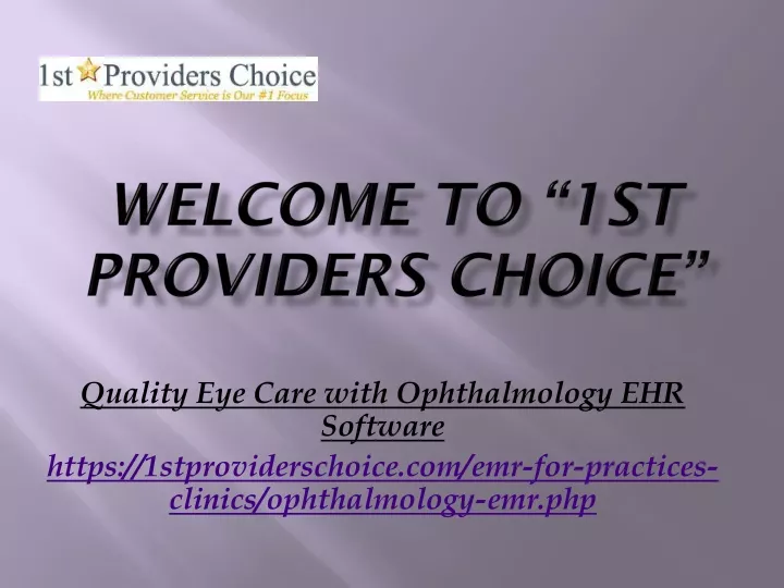 welcome to 1st providers choice