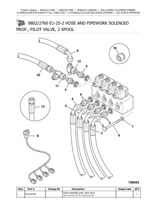 JCB 456 Tier 2 Wheeled Loader Parts Catalogue Manual (Serial Number 01788986-01789026)