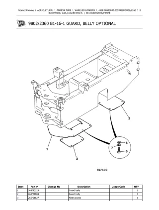 JCB 456B Wheeled Loader Parts Catalogue Manual (Serial Number 00539000-00539228)