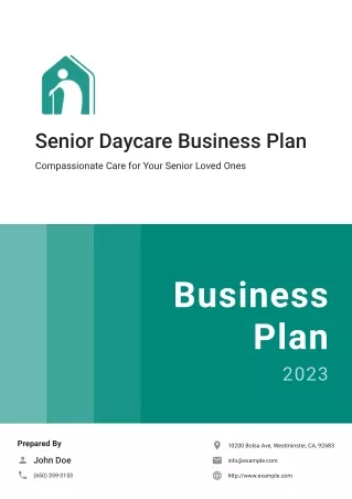 Senior Daycare Business Plan