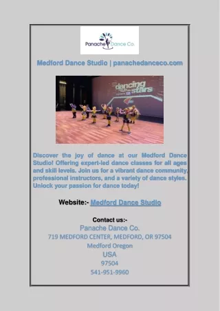 Medford Dance Studio | panachedanceco.com