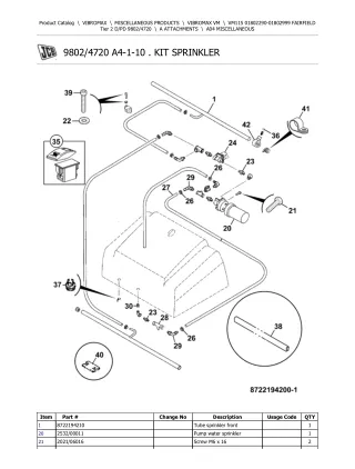 JCB VM115 FAIRFIELD D  PD Tier 2 VIBROMAX Parts Catalogue Manual (Serial Number 01802290-01802999)