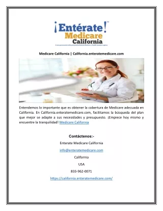 Medicare California | California.enteratemedicare.com