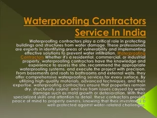 Waterproofing contractors