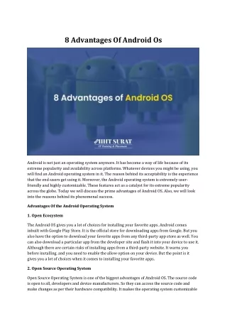 8 Advantages of Android OS- Explore Now