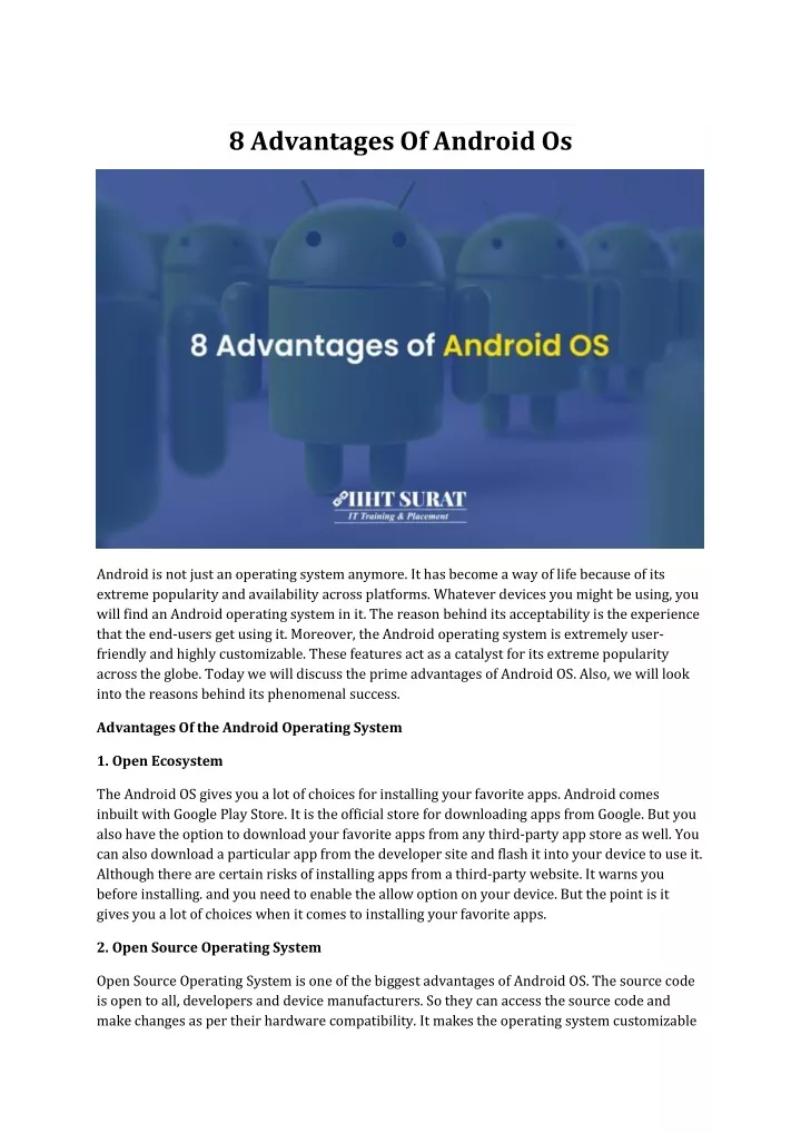 8 advantages of android os