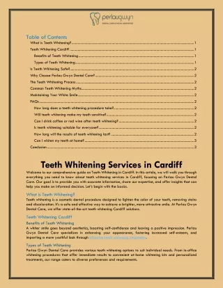 Teeth Whitening Services in Cardiff