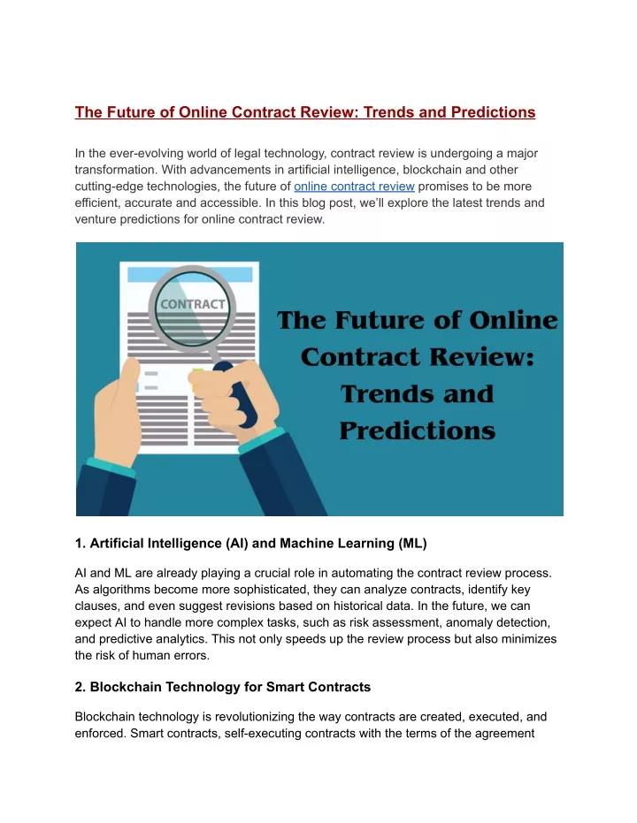 the future of online contract review trends