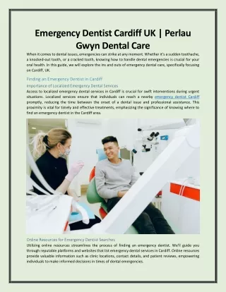 Emergency-Dentist-Cardiff-UK-Perlau-Gwyn-Dental-Care