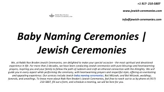 Baby Naming Ceremonies | Jewish Ceremonies
