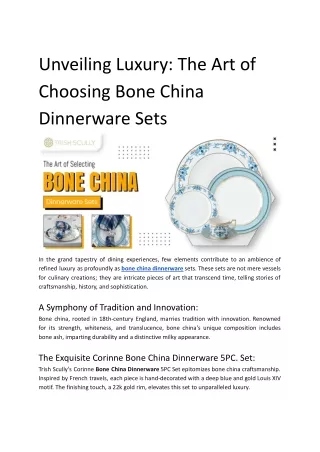 Unveiling Luxury_ The Art of Choosing Bone China Dinnerware Sets.docx