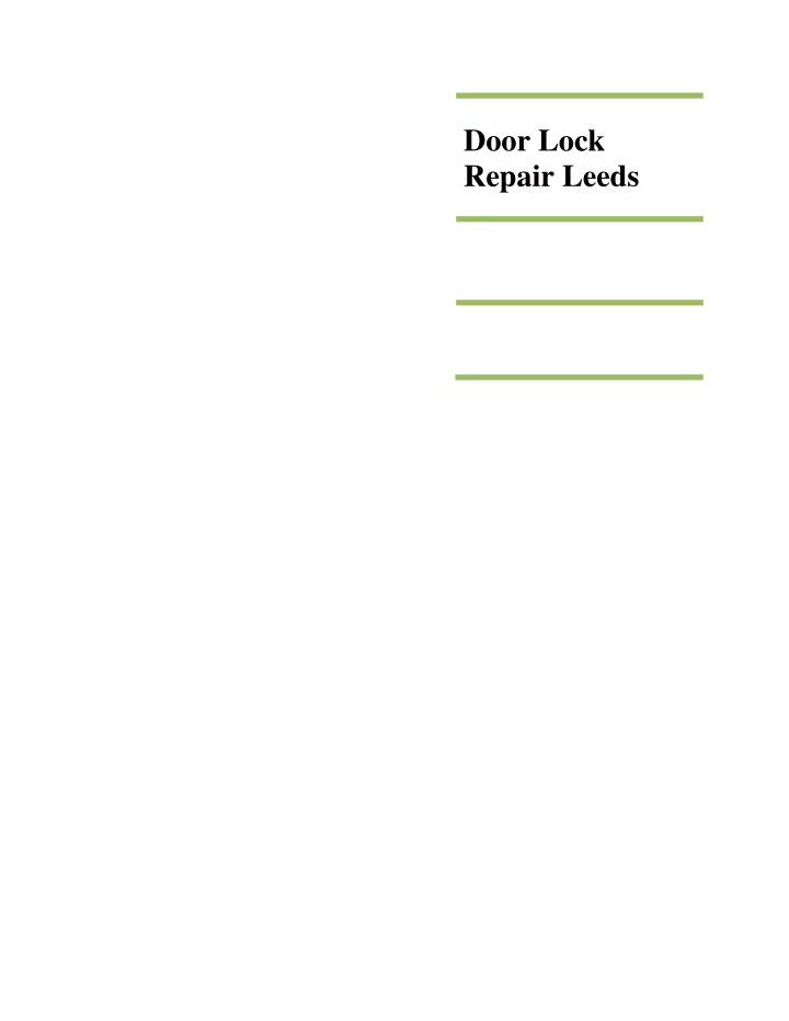 door lock repair leeds