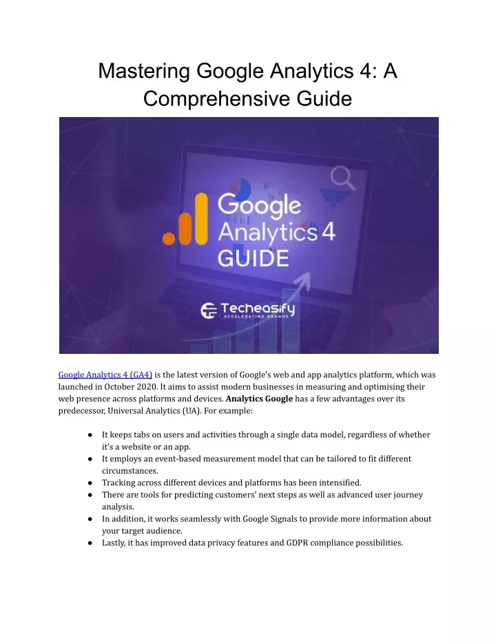 mastering google analytics 4 a comprehensive guide