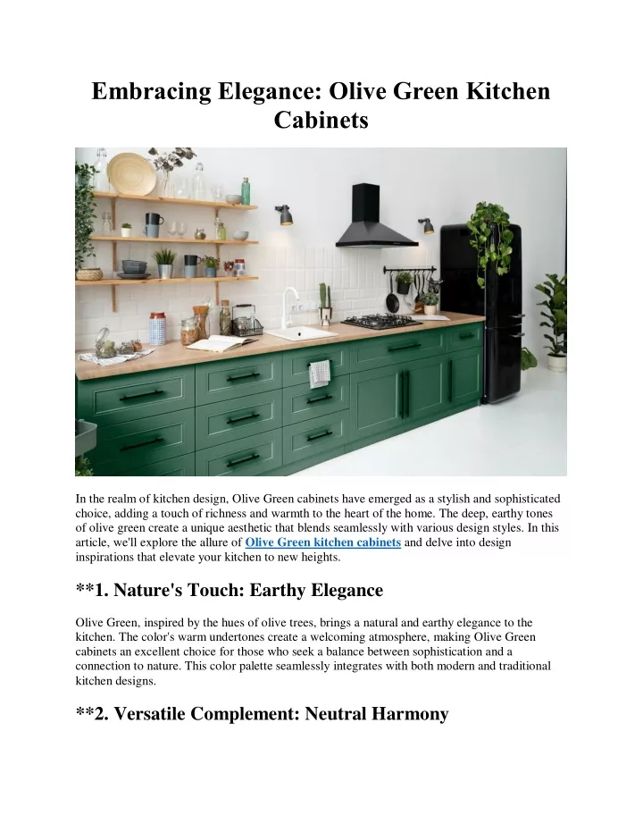 embracing elegance olive green kitchen cabinets