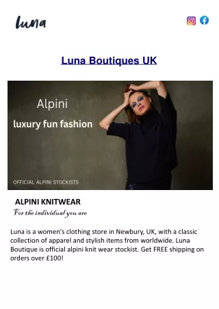 Alpini Knitwear | Luna Boutiques UK