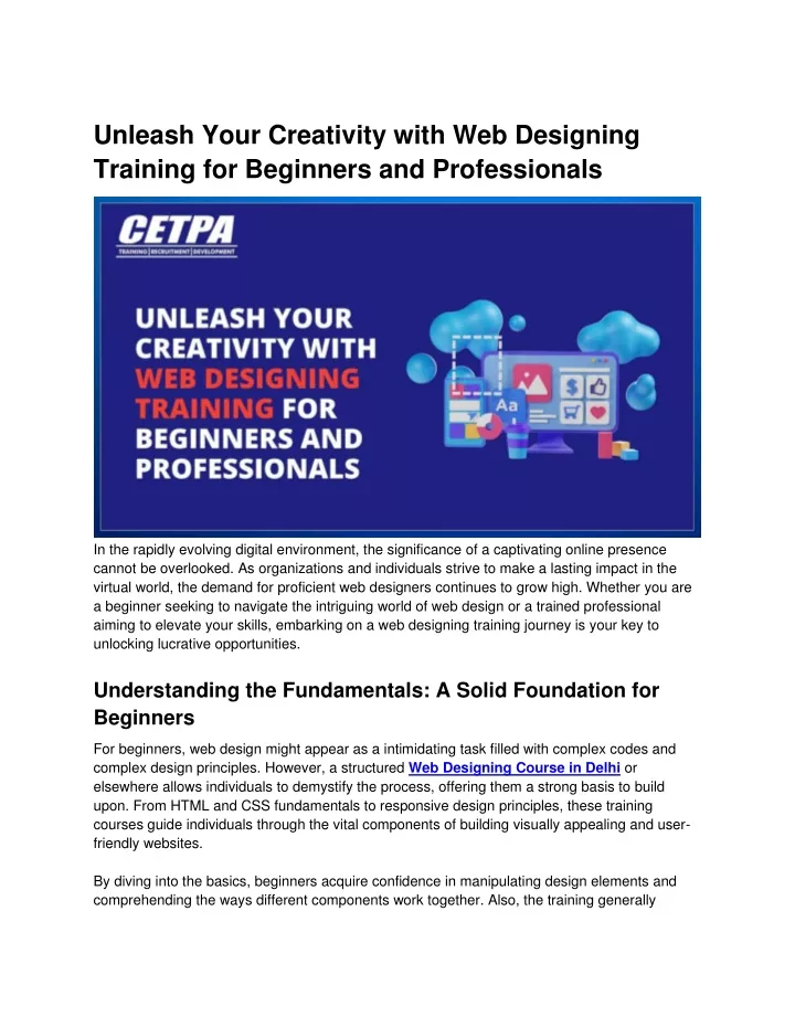 unleash your creativity with web designing