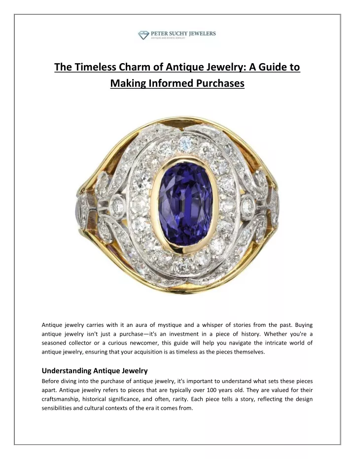 the timeless charm of antique jewelry a guide