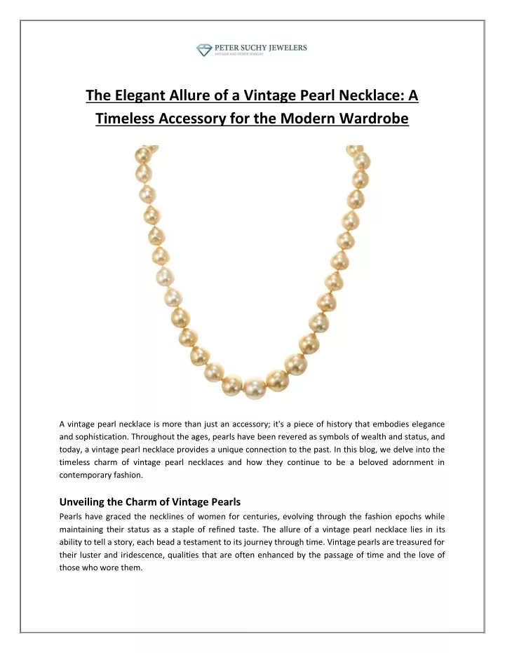 the elegant allure of a vintage pearl necklace