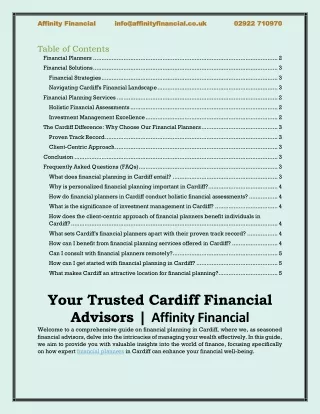 Your Trusted Cardiff Financial Advisors