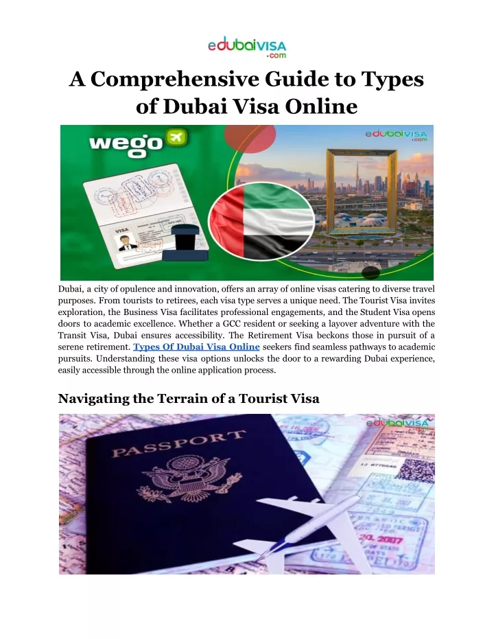 a comprehensive guide to types of dubai visa