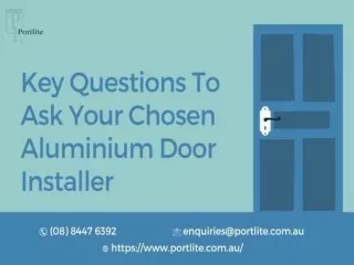 Key Questions To Ask Your Chosen Aluminium Door Installer