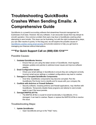 Troubleshooting QuickBooks Crashes When Sending Emails_ A Comprehensive Guide