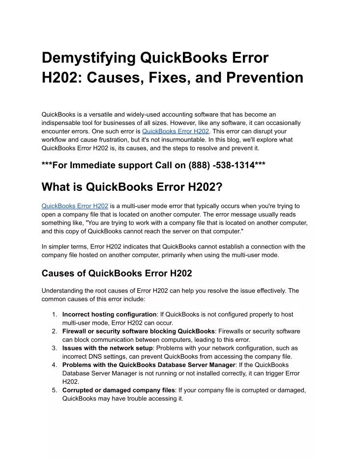 demystifying quickbooks error h202 causes fixes