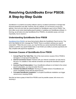 Resolving QuickBooks Error PS038_ A Step-by-Step Guide