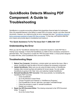 QuickBooks Detects Missing PDF Component_ A Guide to Troubleshooting