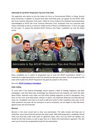 AFCAT Coaching in Chandigarh