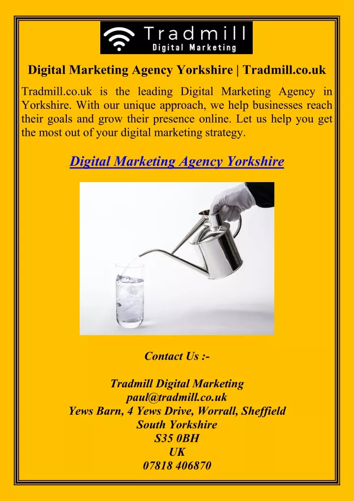digital marketing agency yorkshire tradmill co uk