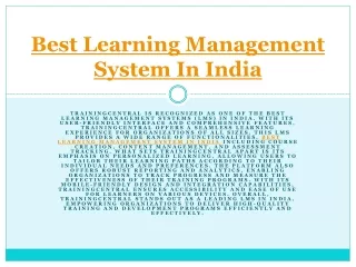 Learning Management System In India - trainingcentral