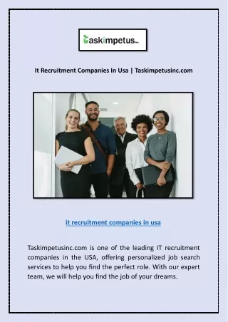 Usa Job Placement Agencies | Taskimpetusinc.com