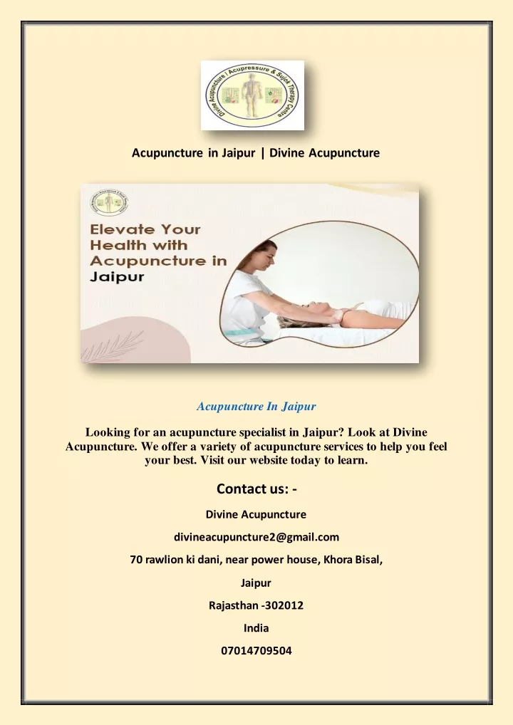 acupuncture in jaipur divine acupuncture
