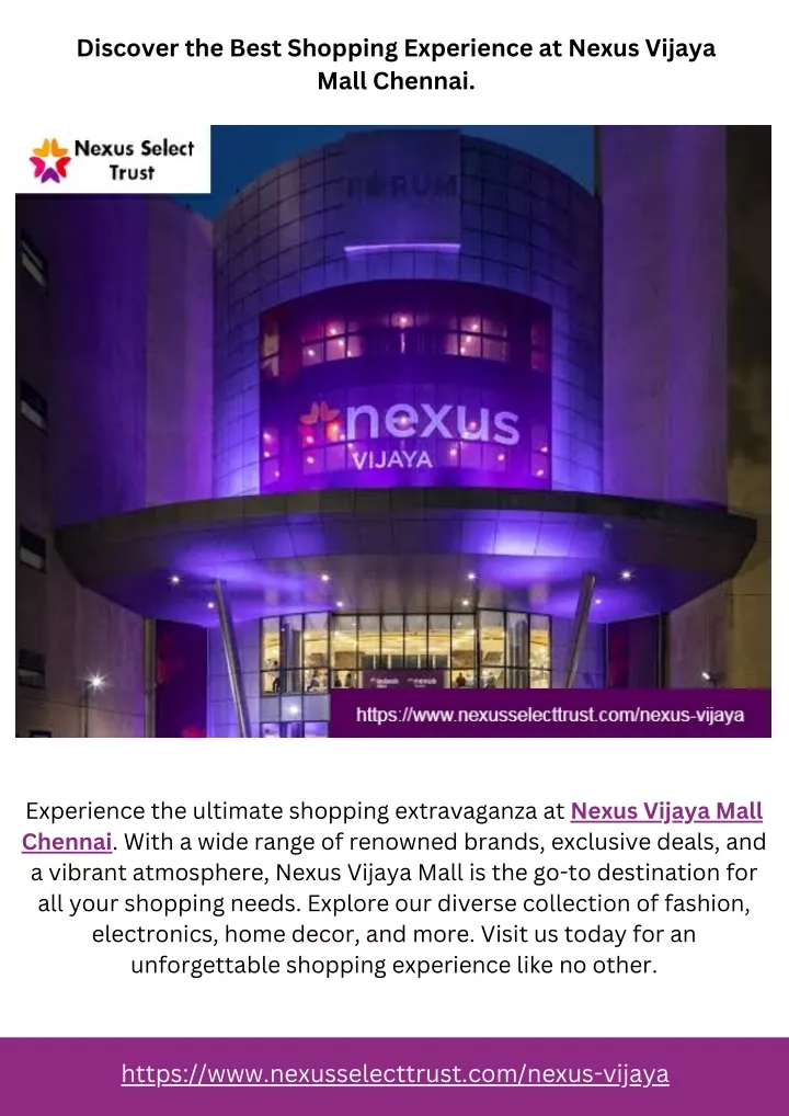 discover the best shopping experience at nexus