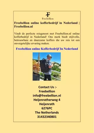 Freebellion online kofferbedrijf in NederlandFreebellion.nl