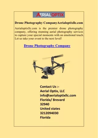 Drone Photography Company  Aerialoptixllc.com