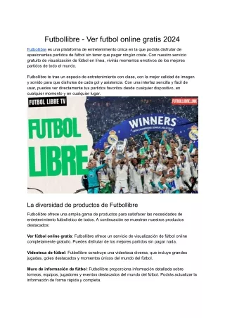 Futbollibre - Ver futbol online gratis 2024