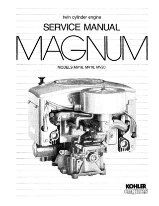 Kohler Magnum MV18 Twin Cylinder Engine Service Repair Manual